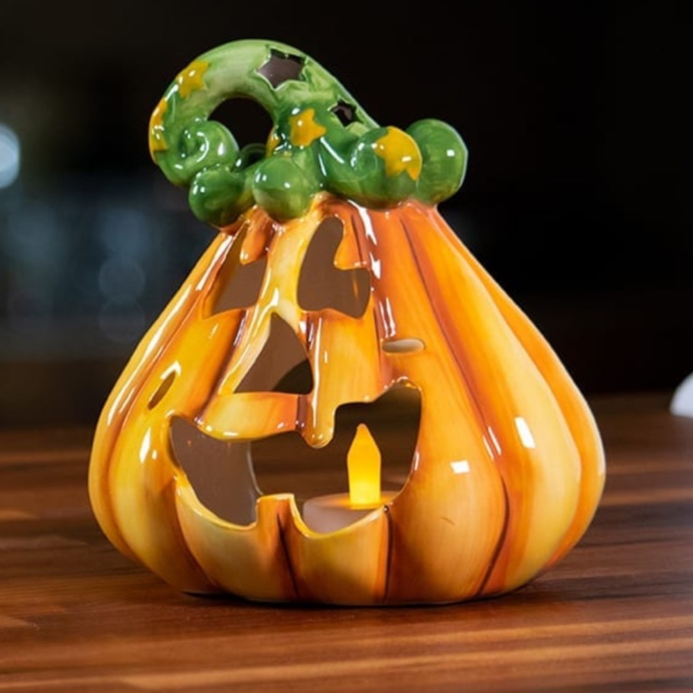 Blue Sky Clayworks Jack O Lantern Tea Light Holder